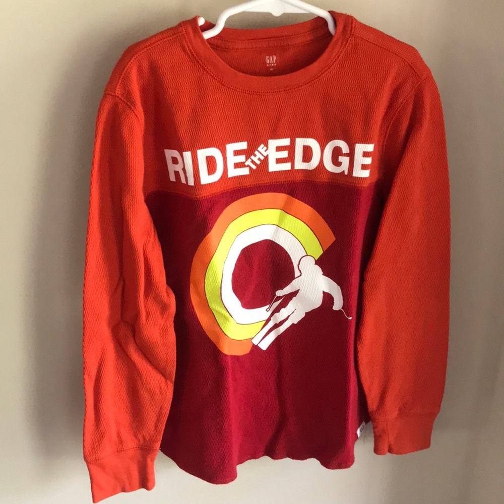 Gap Long sleeve shirt boys thermal color block- “Ride the Edge”